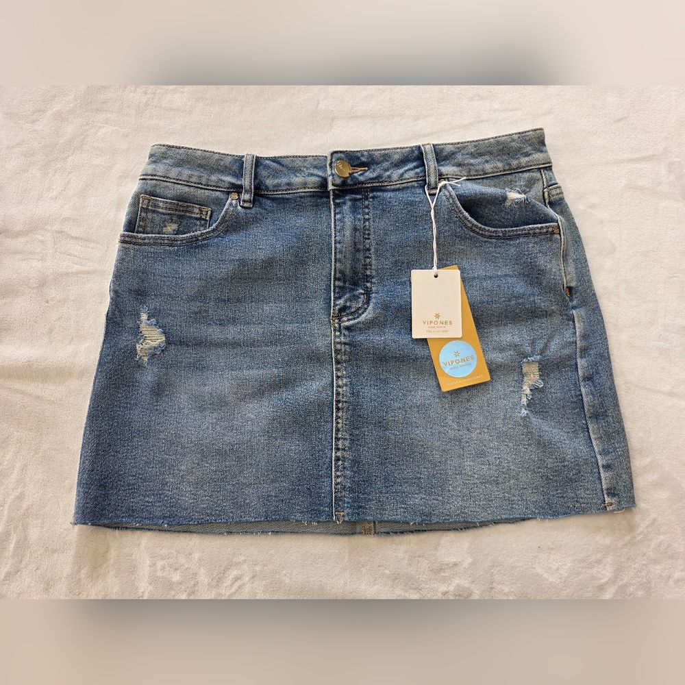 Vipones Distressed Denim Skirt Women's Size 10